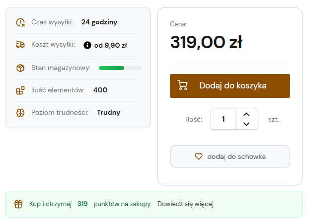 Punkty na karcie produktu